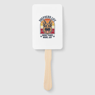 German Shepherd Shirt Retro Engraving Dog Lover Gr Hand Fan