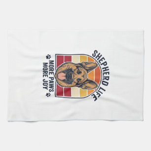 German Shepherd Shirt Retro Engraving Dog Lover Gr Kitchen Towel