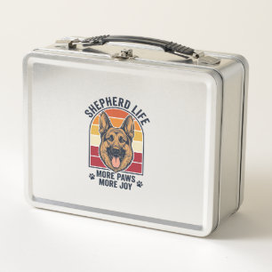 German Shepherd Shirt Retro Engraving Dog Lover Gr Metal Lunch Box