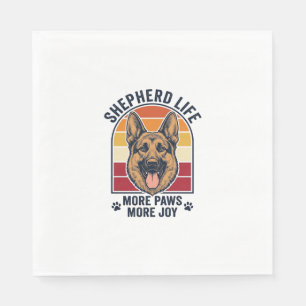 German Shepherd Shirt Retro Engraving Dog Lover Gr Napkins
