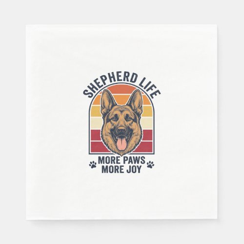 German Shepherd Shirt Retro Engraving Dog Lover Gr Napkins