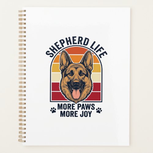 German Shepherd Shirt Retro Engraving Dog Lover Gr Planner