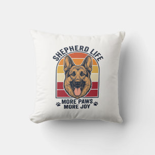 German Shepherd Shirt Retro Engraving Dog Lover Gr Throw Pillow