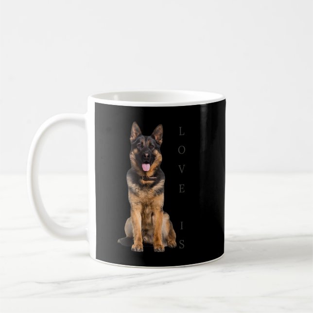 German Shepherd Shirt Shepard Dog Mom Dad Love Pet Coffee Mug (Left)