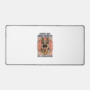German Shepherd Shirt Vintage Engraving Dog Lover  Desk Mat