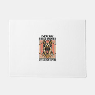 German Shepherd Shirt Vintage Engraving Dog Lover Doormat