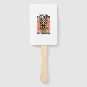 German Shepherd Shirt Vintage Engraving Dog Lover Hand Fan