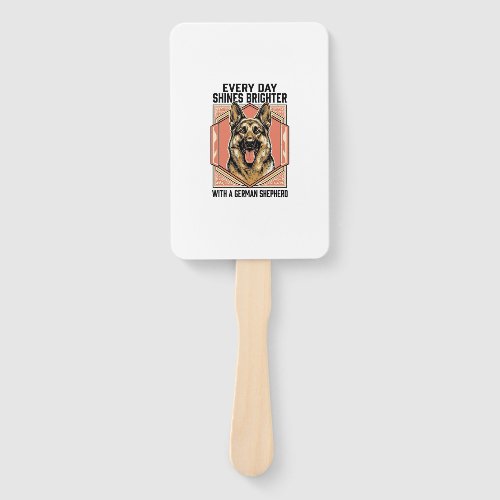 German Shepherd Shirt Vintage Engraving Dog Lover  Hand Fan