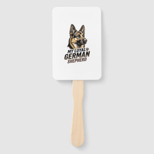 German Shepherd Shirt Vintage Engraving Dog Lover Hand Fan