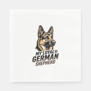 German Shepherd Shirt Vintage Engraving Dog Lover Napkins
