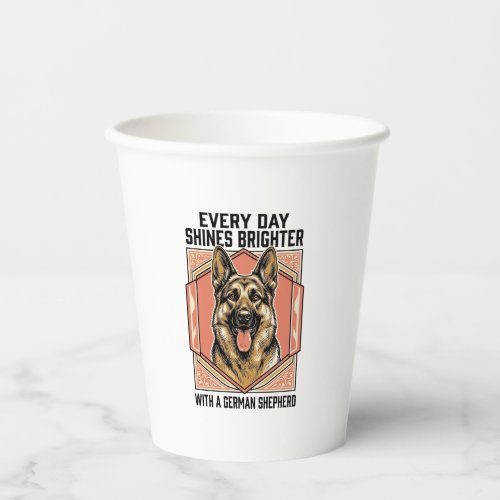 German Shepherd Shirt Vintage Engraving Dog Lover Paper Cups
