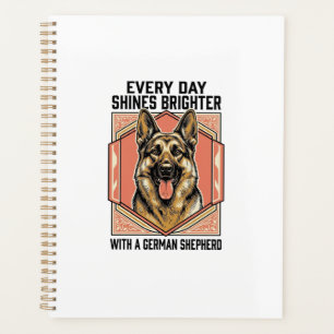 German Shepherd Shirt Vintage Engraving Dog Lover Planner