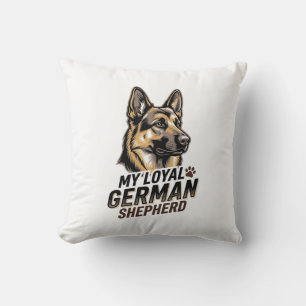German Shepherd Shirt Vintage Engraving Dog Lover Throw Pillow