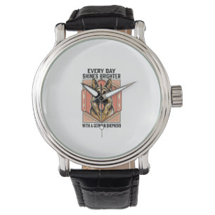 German Shepherd Shirt Vintage Engraving Dog Lover Watch