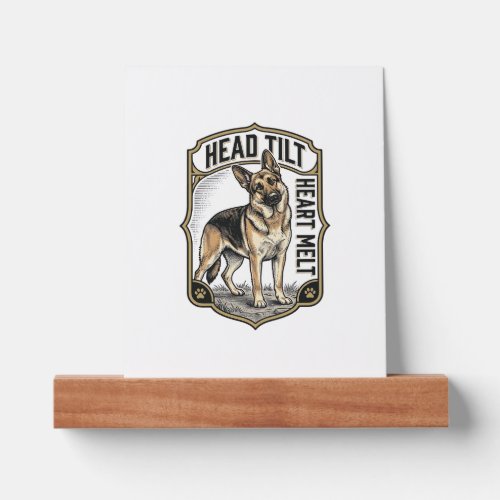 German Shepherd Shirt Vintage Engraving Head Tilt Picture Ledge