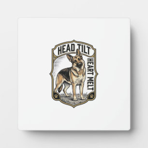 German Shepherd Shirt Vintage Engraving Head Tilt  Plaque