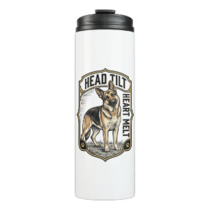 German Shepherd Shirt Vintage Engraving Head Tilt  Thermal Tumbler