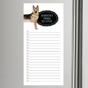 German Shepherd Shopping List  Magnetic Notepad