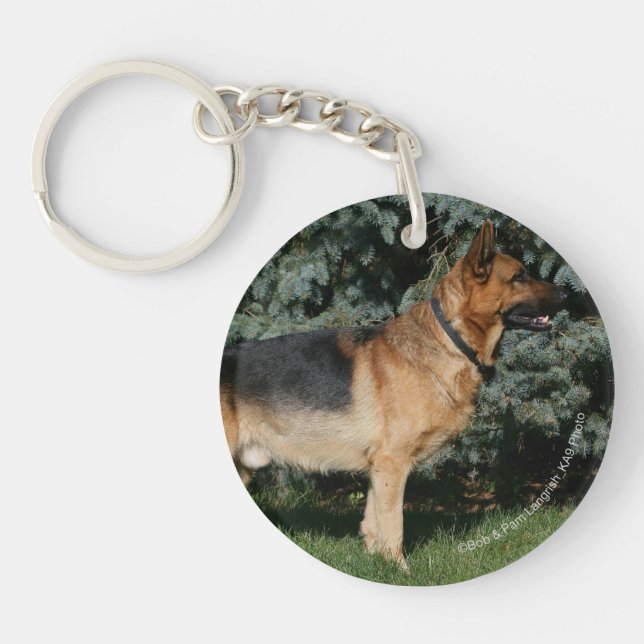 German Shepherd Show Stand Keychain (Front)