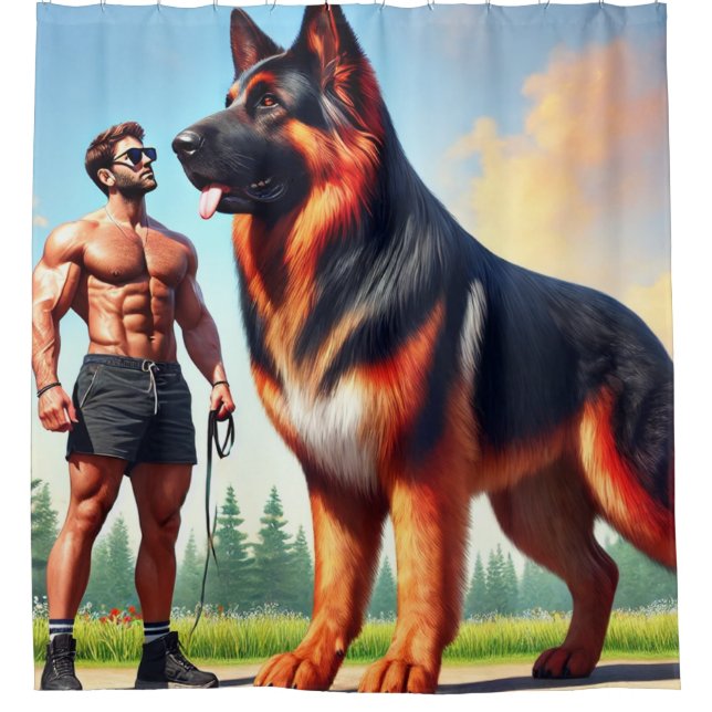 German Shepherd Shower Curtain (Front)