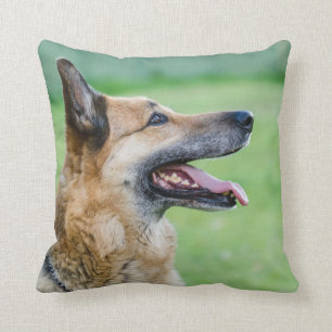 German Shepherd Side Portrait Throw Pillow
