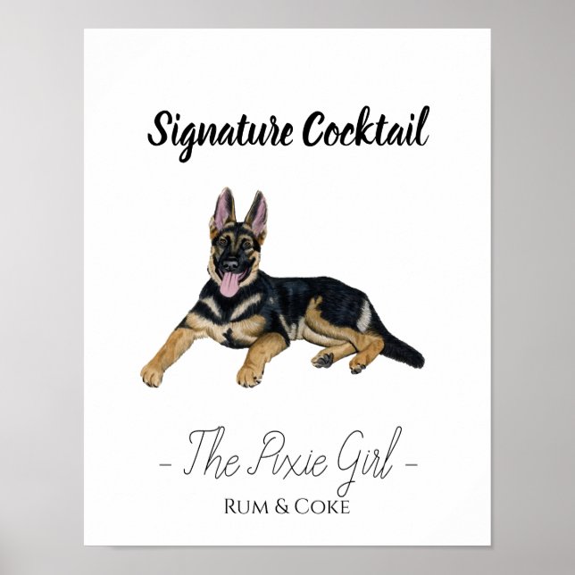 German Shepherd Signature Drink Sign (Front)