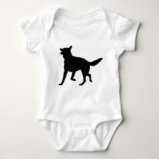 German Shepherd Silhouette Baby Bodysuit