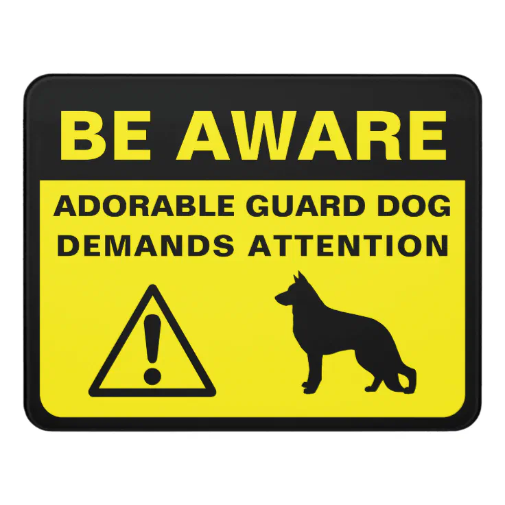German Shepherd Silhouette Funny Guard Dog Warning Door Sign | Zazzle