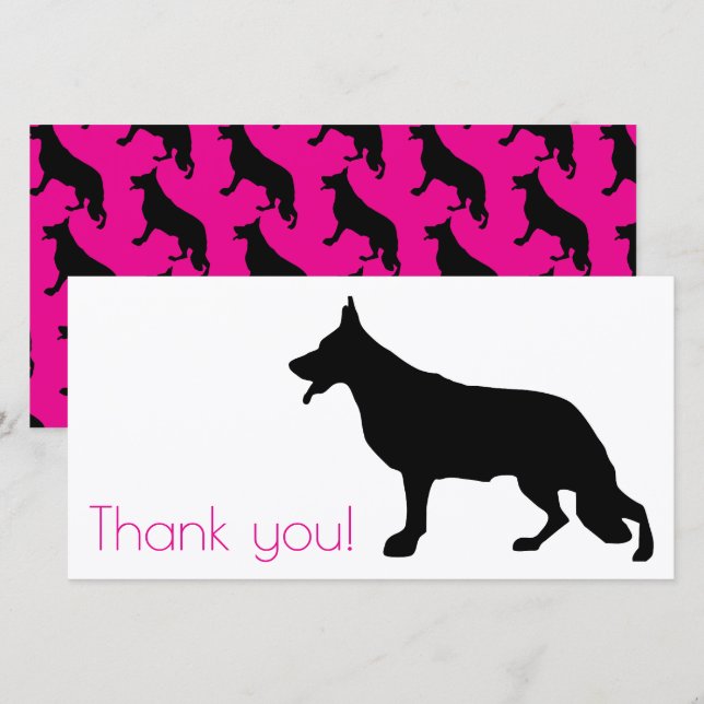 German Shepherd Silhouette Gratitude Thank You Card (Front/Back)