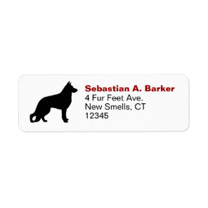 German Shepherd Silhouette GSD K9 Dog Lover Label