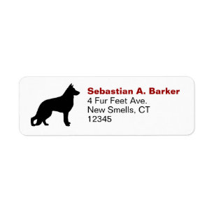 German Shepherd Silhouette GSD K9 Dog Lover Label