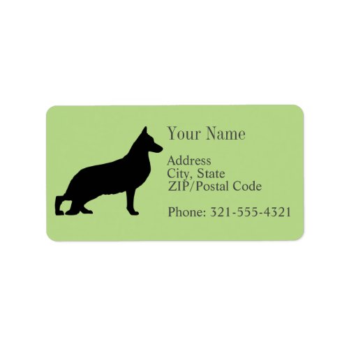 German Shepherd Silhouette Label