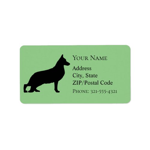 German Shepherd Silhouette Label