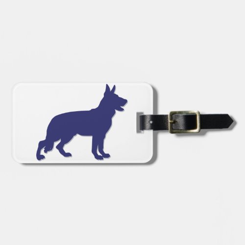 German Shepherd Silhouette Luggage Tag