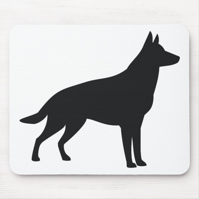 German Shepherd Silhouette Mouse Pad (Front)