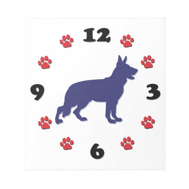 German Shepherd Silhouette Notepad (Front)