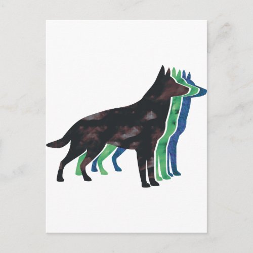 German Shepherd Silhouette Postcard