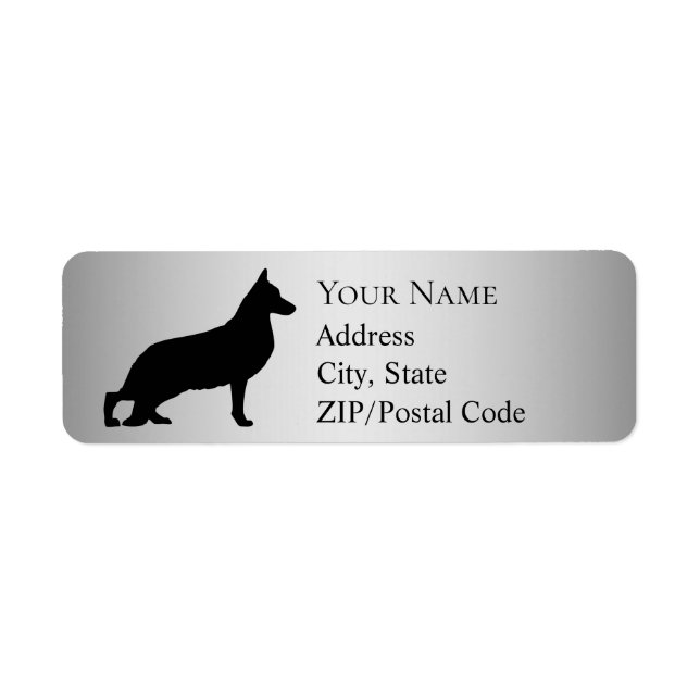 German Shepherd Silhouette Return Address Label (Front)