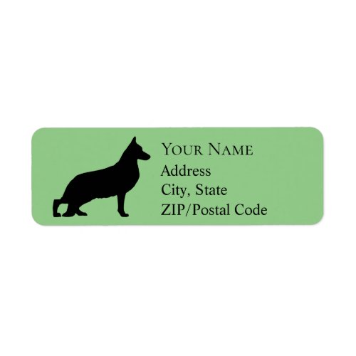 German Shepherd Silhouette Return Address Label