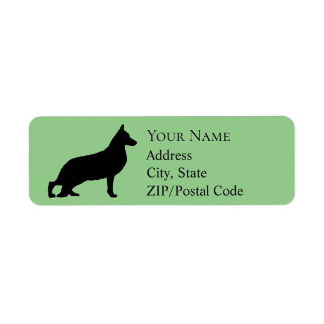German Shepherd Silhouette Return Address Label (Front)