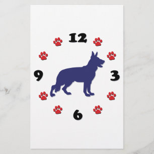 German Shepherd Silhouette Stationery