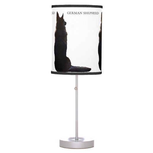 German Shepherd Silhouette Table Lamp (Front)