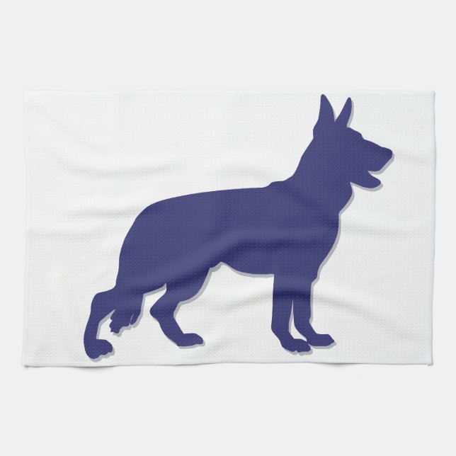 German Shepherd Silhouette Towel (Horizontal)