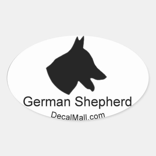 German Shepherd Silhouette Window Decal Oval Sticker