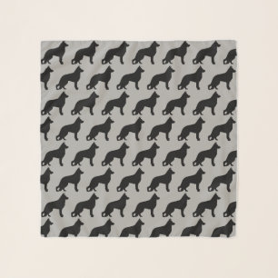 German Shepherd Silhouettes Pattern Scarf