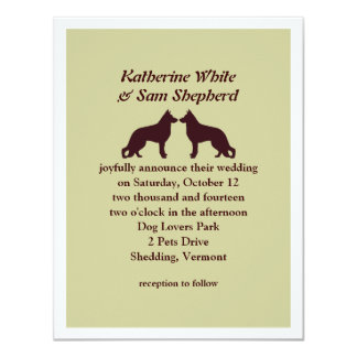 German Shepherd Dog Invitations Announcements Zazzle German Shepherd Silhouettes Wedding Invitation
