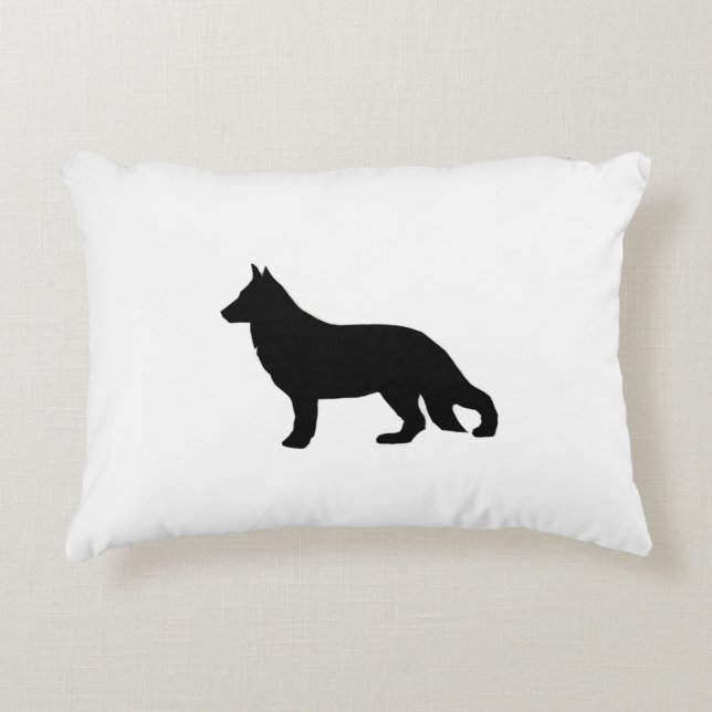 german shepherd silo black accent pillow (Front)