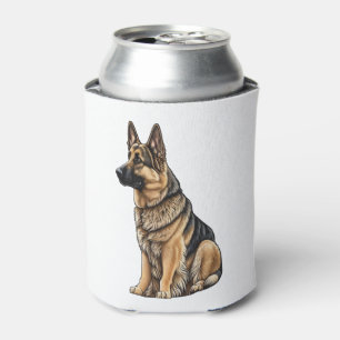 German Shepherd Sitting Can Cooler