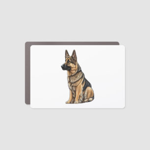 German Shepherd Sitting Car Magnet