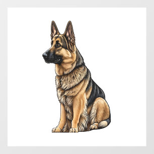 German Shepherd Sitting  Floor Decals